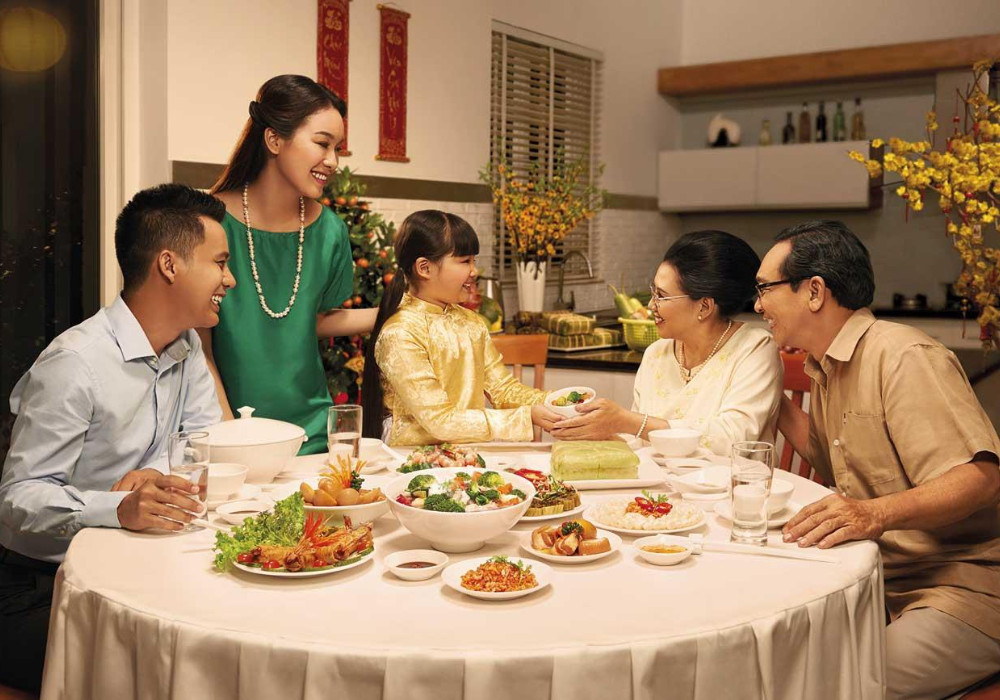 Hình ảnh Tết truyền thống - Gia đình sum họp ngày xuân 